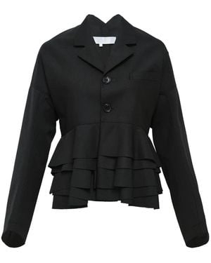 Comme des Garçons Ruffled Peplum Jacket - Black