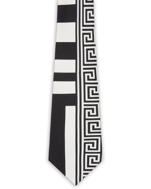 Versace Corbata Estampada - Blanco