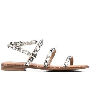 Steve Madden Stud-Embellished Open Toe Sandals - White