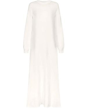 Loulou de Saison Lucy Long-Sleeve Knitted Maxi Dress - White
