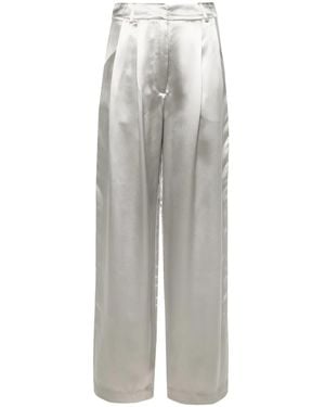 Loulou de Saison Vione Silk-Blend Pants - Gray