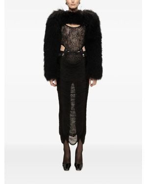 Nissa Lace Midi Dress - Black