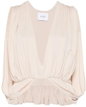 Esse Studios Solina V-Neck Cape Top - Natural