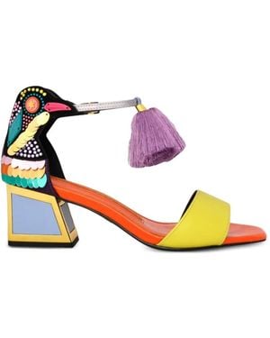Kat Maconie Kay Bird-Embellishment Sandals - Purple
