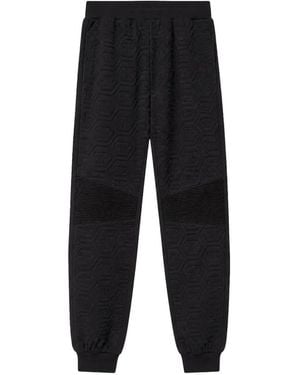 Philipp Plein Gewatteerd Biker Joggingbroek Met Monogram - Zwart