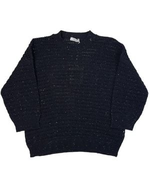 Peserico Sequin-Embellished Rib-Knit Jumper - Blue