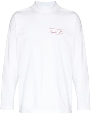 Martine Rose Logo-Print Long-Sleeve T-Shirt - White