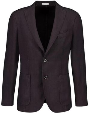 Boglioli Single-Breasted Linen Blazer - Blue