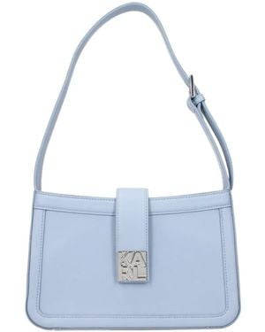KARL LAGERFELD Logo-Plaque Shoulder Bag - Blue