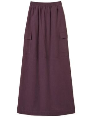 Twinset Falda Larga Tipo Cargo - Morado