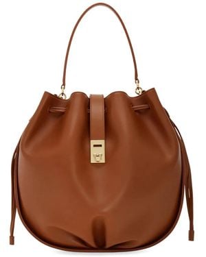 Ferragamo Hug Bucket Bag - Brown