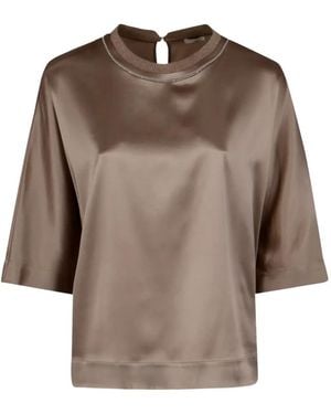 Peserico Beaded-Collar Shirt - Brown