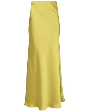 Al Duca d'Aosta Jupe Longue Satinée À Taille Élastiquée - Yellow
