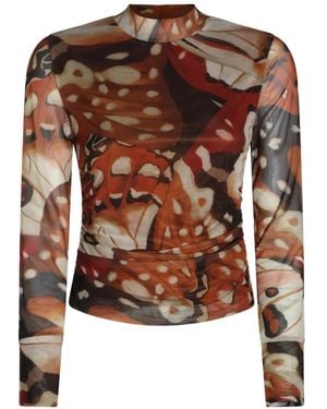 FARM Rio Graphic-Printed Top - Brown