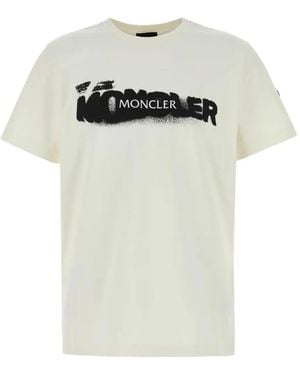 Moncler T-Shirt Mit Graffiti-Print - Weiß
