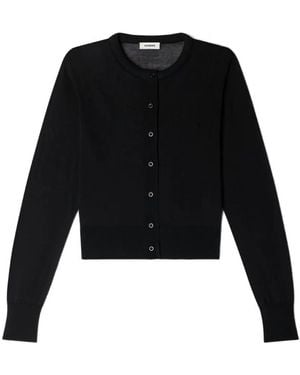 Sandro Round-Neck Cardigan - Black