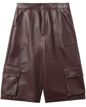 BAPY BY *A BATHING APE® Faux-Leather Cargo Shorts - Purple