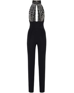 Elisabetta Franchi Embellished Halter-Neck Jumpsuit - Blue