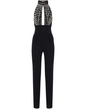 Elisabetta Franchi Embellished Halter-Neck Jumpsuit - Blue