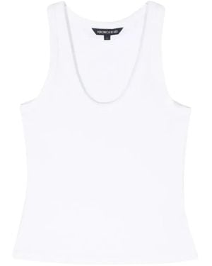 Veronica Beard Birke Ribbed-Jersey Tank Top - White