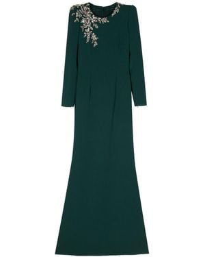 Jenny Packham Abito Lungo Angel Eyes Con Cristalli - Verde