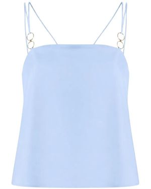 Nenette Flix Pleated-Back Ring-Detail Top - Blue