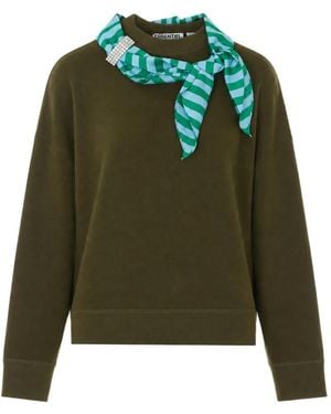 Essentiel Antwerp Jersey Con Detalle De Bufanda Y Apliques De Cristal - Verde