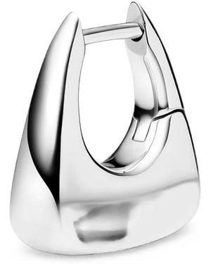 Maria Black Tote Huggie Earring - White