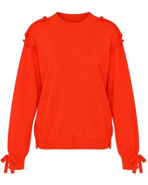 Sofie D'Hoore Bow-Detail Crew-Neck Jumper - Red