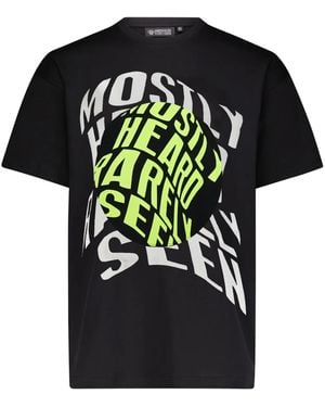 Mostly Heard Rarely Seen Logo-Print Cotton T-Shirt - Black