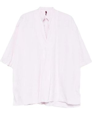 Daniela Gregis Striped V-Neck Shirt - White