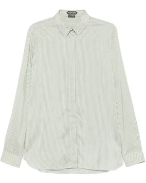 Tom Ford Gestreiftes Hemd - Weiß