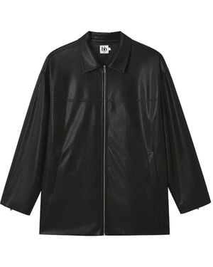 B+ AB Zip-Front Paneled Jacket - Black