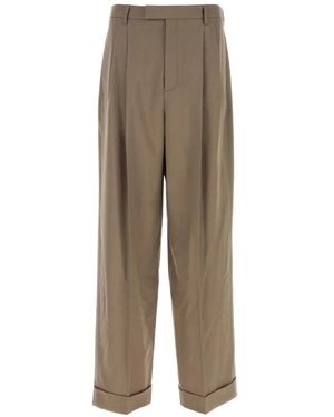Valentino Garavani Pleated Turn-Up Trousers - Natural
