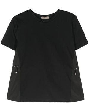 Herno Cotton Jersey And New Techno Taffeta T-Shirt - Black