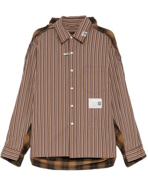 Maison Mihara Yasuhiro Front Back Docking Long Sleeve Shirt - Brown