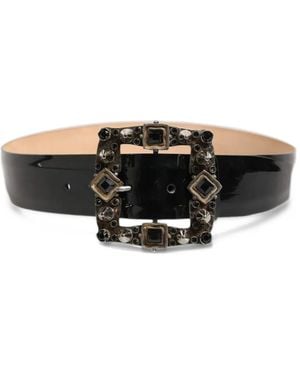 Dolce & Gabbana Crystal-Embellished Studded Belt - Black