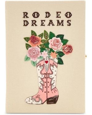 Olympia Le-Tan Floral-Embroidered Clutch Bag - White
