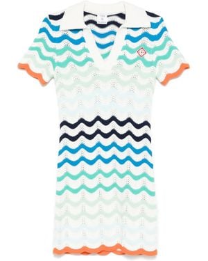 CASABLANCA Crochet-Knit Dress - Blue