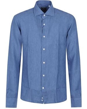 Orian Chemise Boutonnée En Lin - Bleu