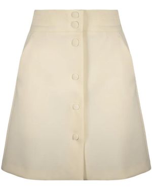 RED Valentino Button-Front A-Line Mini Skirt - White