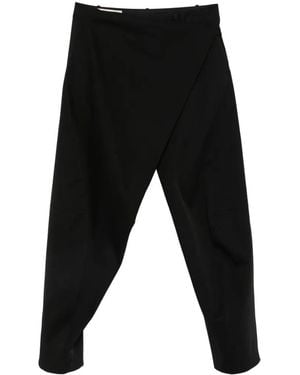 JiyongKim Wrap-Front Trousers - Black