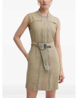 G-Star Zip-Up Belted Dress - Natural