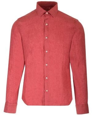 Al Duca d'Aosta Slim-Fit Washed-Linen Shirt - Red
