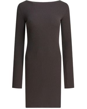 Rick Owens Ribbed Open-Back Midi Dress - Grey