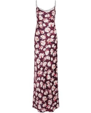 Rabanne Floral-Patterned Chain-Link Maxi Dress - White