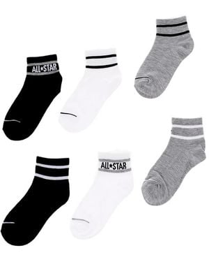 Converse Logo-Embroidered Striped Socks (Set Of Six) - White