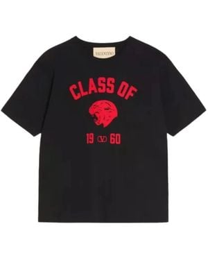 Valentino Garavani Panther-Print Cotton T-Shirt - Black