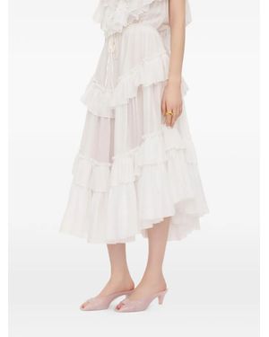 Chloé Tiered Ruffled Skirt - White
