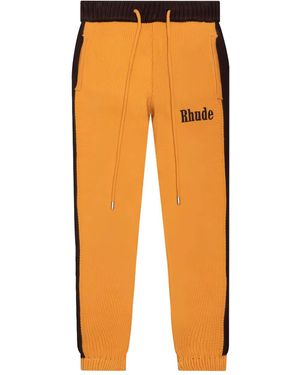 Rhude Knit side-stripe sweatpants - Orange